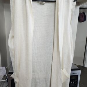 Elegant Cream Open-Front Cardigan